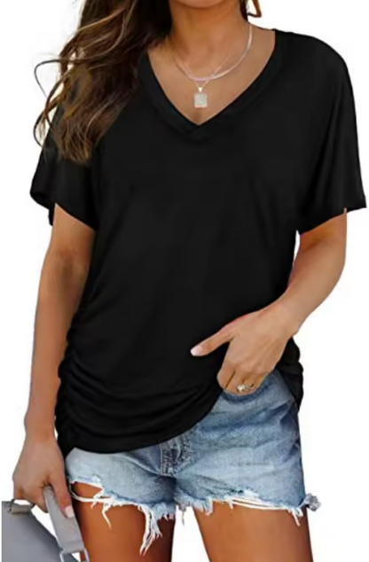 Effen V-Hals Shirt Voor Dames | 50% Korting